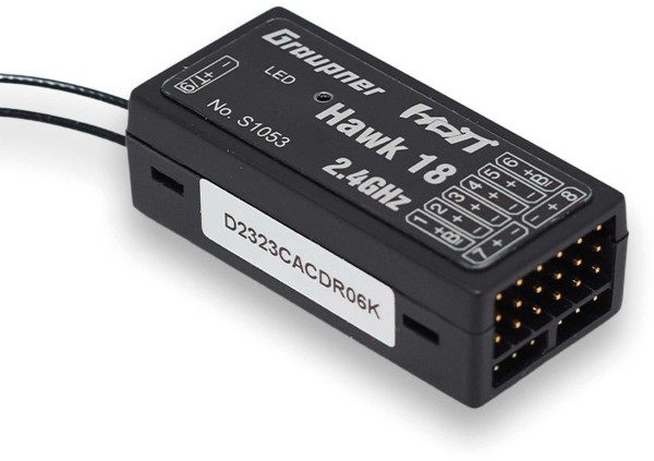 Hawk 18 HoTT receiver with 3-axis gyro and vario