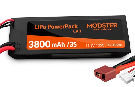 LiPo Akku 3S 11.1V 3800 mAh 35C (T.Plug) Car Hardcase
