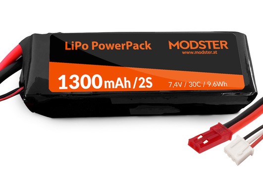 LiPo Battery 2S 7,4V 1300 mAh 30C (JST) PowerPack Easy Train