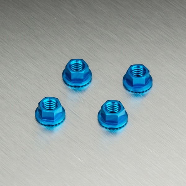 Radmutter mit Flansch Alu dunkelblau (4 Stück)