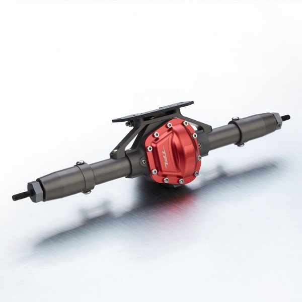 Antriebseinheit Hinten komplett V2 Titan/Rot Axial SCX 10