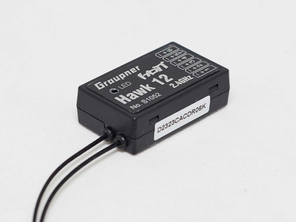 Hawk 12 HoTT receiver with 3-axis gyro and vario