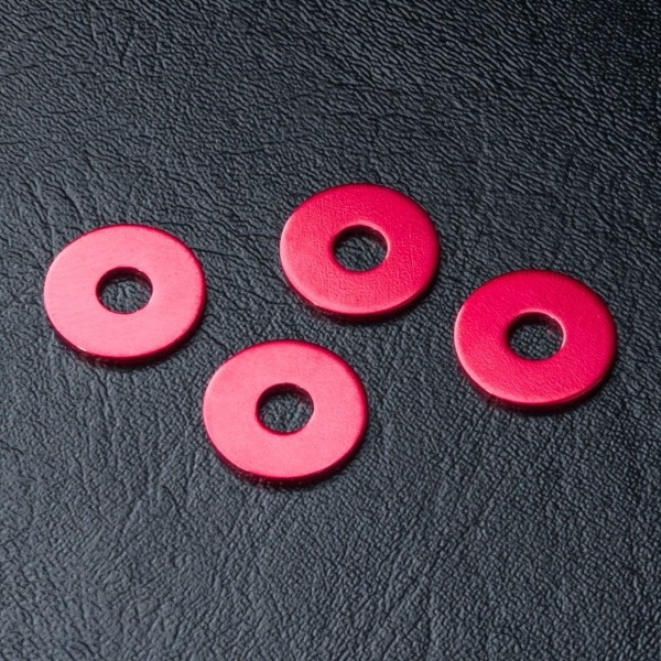 Radmitnehmer Distanzscheibe Alu 1.0mm rot (4 Stück)