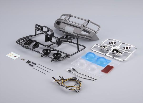 Rammschutz mit LED Scheinwerfer Alu silber für Traxxas TRX-4