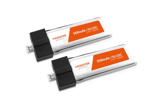 LiPo Akku 1S 3,7V 500 mAh 25C Hochstrom UMX 2 Stück